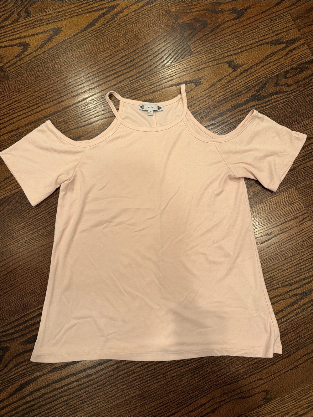 iris Blush Pink Cold-Shoulder Tank Top